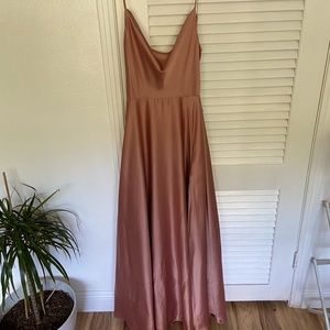 Rose gold/light pink formal dress. Size 13/14, never worn, brand new with tags